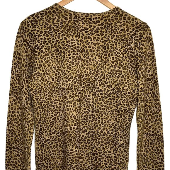 Jones New York Sport Leopard Print Sweater S Knit Top - Picture 9 of 11